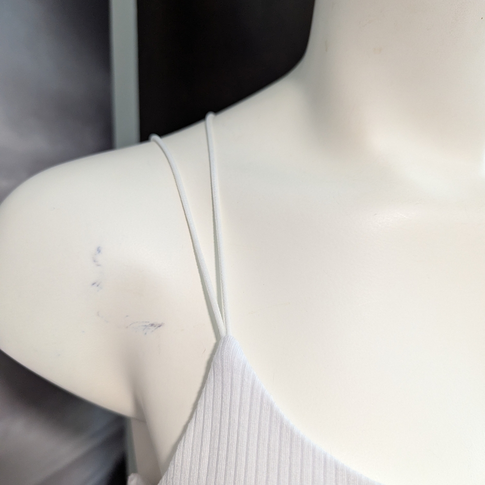 White Ribbed Women's Top - Picture 3 of 7